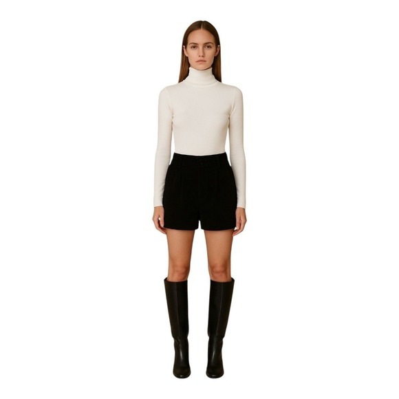 Vintage 80s Black Suede High Waist Shorts Women's